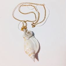 Colier lung cu conch si citrine,hand made